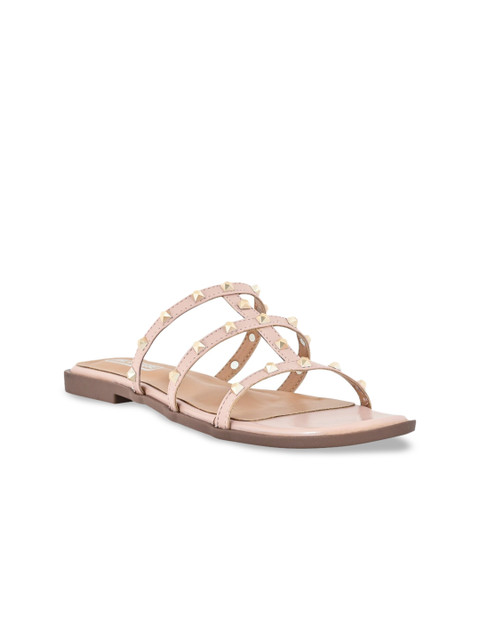 

GIRL EXCUSE Women Beige Solid Open Toe Flats