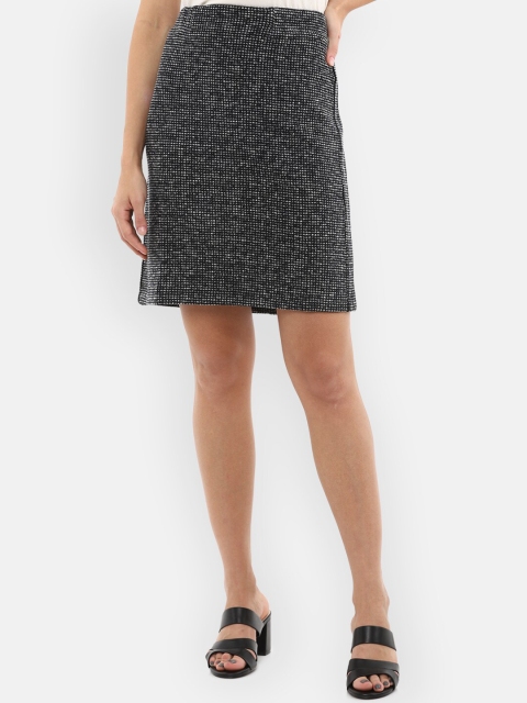

Van Heusen Woman Women Grey Self Design A-Line Mini Skirt