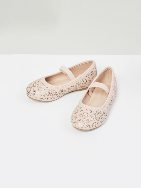 

max Girls Pink Woven Design PU Ballerinas