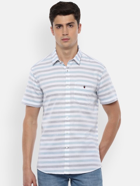 

Louis Philippe Sport Men White Slim Fit Striped Casual Shirt