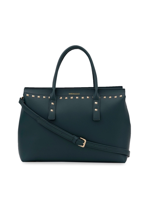 

MIRAGGIO Teal Green Solid Amina Handheld Bag