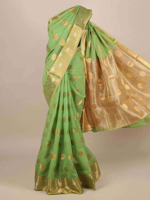 

Pothys Green Woven Design Jute Silk Saree
