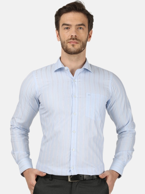 

Monte Carlo Men Blue & White Regular Fit Striped Cotton Formal Shirt