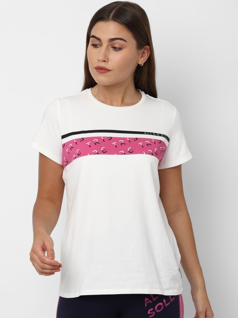 

Allen Solly Woman White Solid Round Neck T-shirt