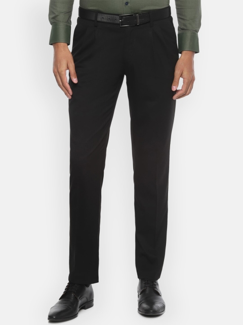 

Louis Philippe Men Black Regular Fit Solid Formal Trousers