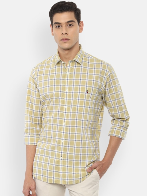 

Louis Philippe Sport Men Beige & Blue Slim Fit Checked Cotton Casual Shirt