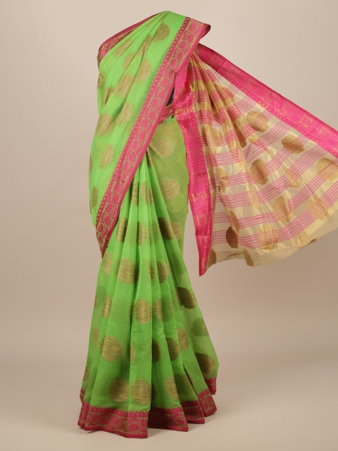 

Pothys Green Woven Design Jute Silk Saree