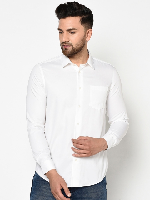 

Blackberrys Men White Slim Fit Solid Casual Shirt