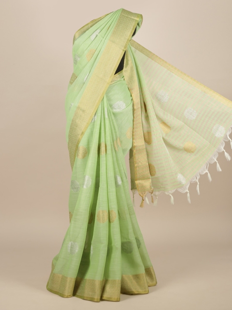 

Pothys Green Woven Design Jute Silk Saree
