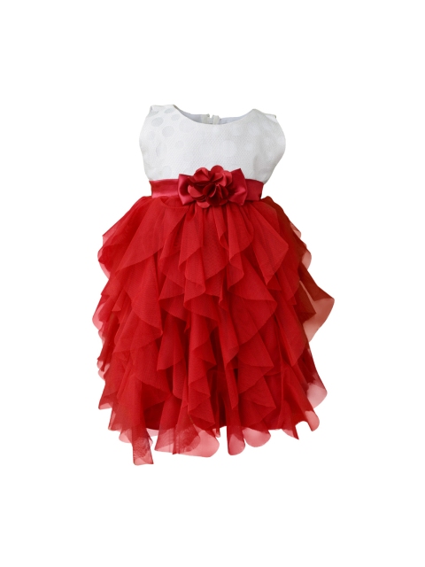 

Faye Girls Red Solid Fit and Flare Dress