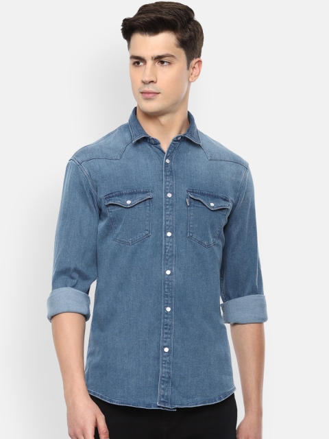 

Louis Philippe Jeans Men Blue Slim Fit Faded Casual Shirt