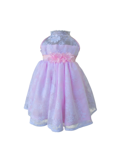

Faye Girls Pink Embroidered Floral Fit and Flare Dress