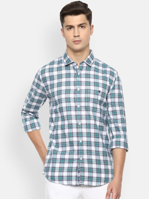 

Louis Philippe Jeans Men White Slim Fit Checked Casual Shirt