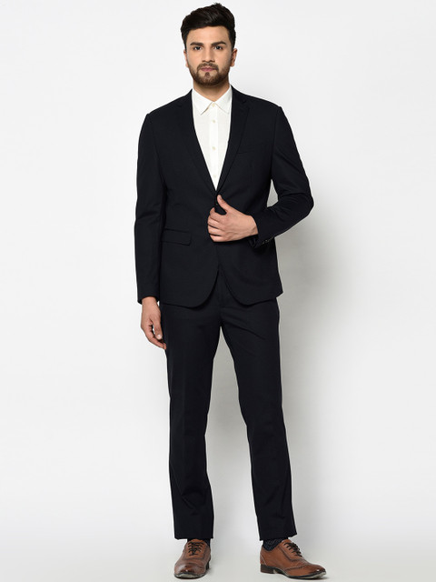 

Blackberrys Men Navy Blue Solid Slim Fit Two-Piece Formal Suit