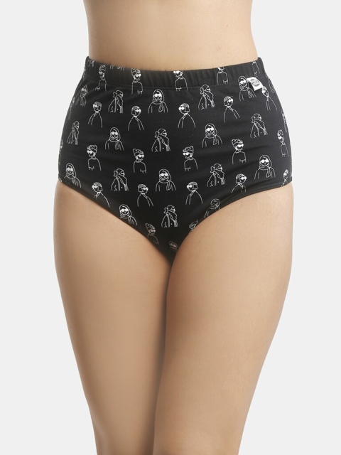 

Wear Equal Women Black & White Printed Hipster Briefs 001/BA/AOP