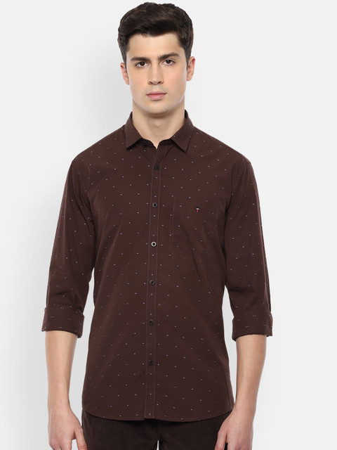 

Louis Philippe Sport Men Brown Slim Fit Printed Casual Cotton Shirt