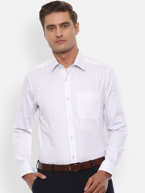 

Louis Philippe Men White Regular Fit Striped Casual Shirt