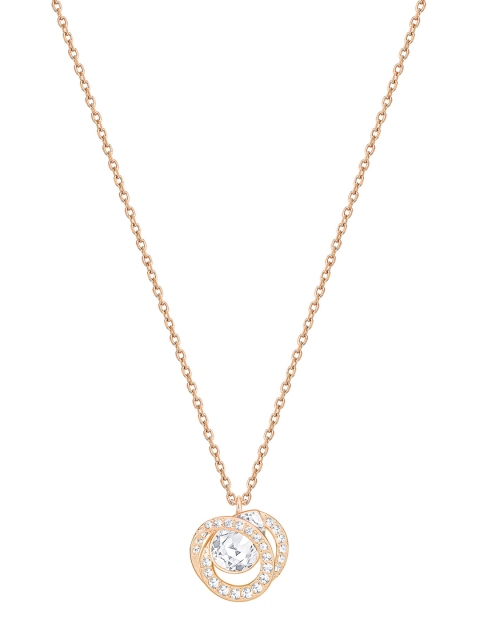 

SWAROVSKI Rose Gold-Plated White Stone-Studded Pendent