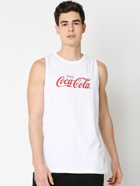 Bewakoof Men White & Red Enjoy Coca Cola 2.0 Printed Pure Cotton Innerwear Vest