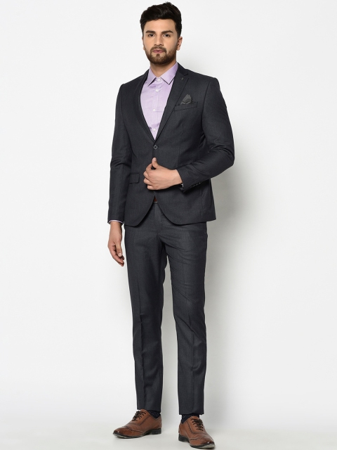 

Blackberrys Men Grey Solid Slim Fit Single-Breasted Two-Piece Formal Suit