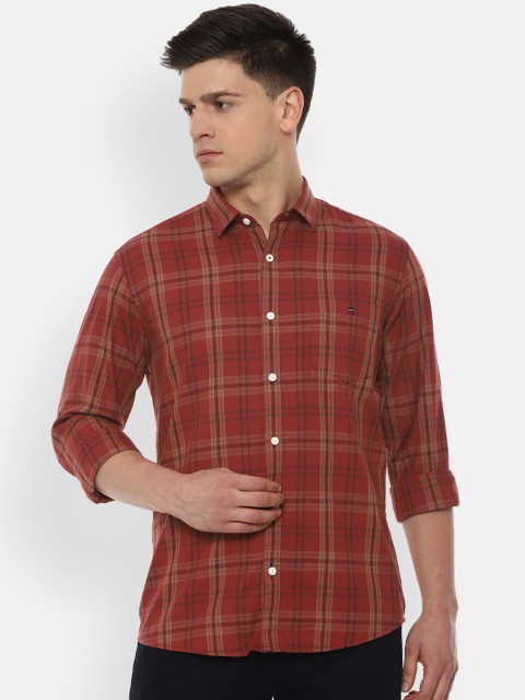 

Louis Philippe Sport Men Orange Slim Fit Checked Casual Shirt