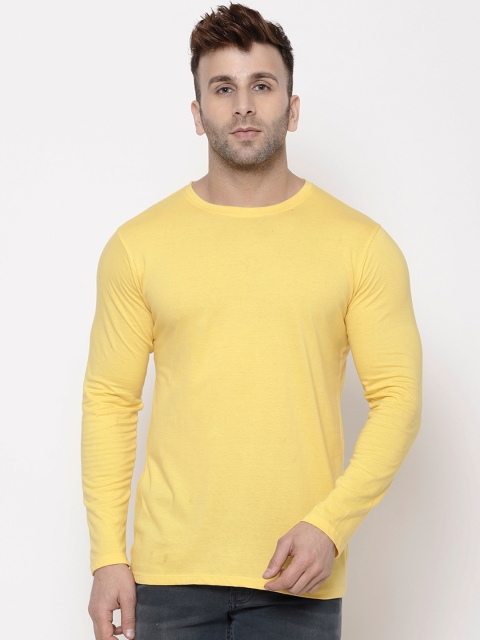 

Hapuka Men Yellow Solid Round Neck T-shirt