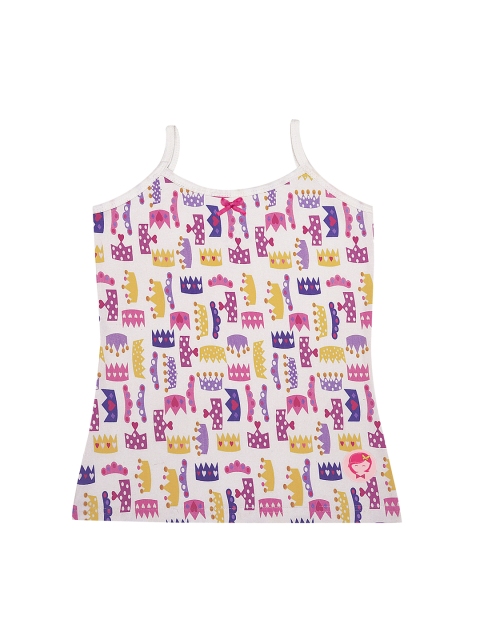 

DChica Girls Multicoloured Crown Printed Camisole, Multi