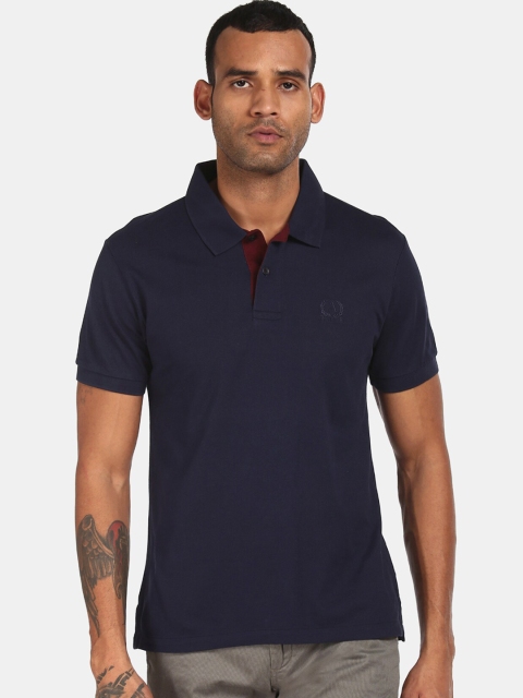 

Arrow Sport Men Blue Solid Polo Collar T-shirt