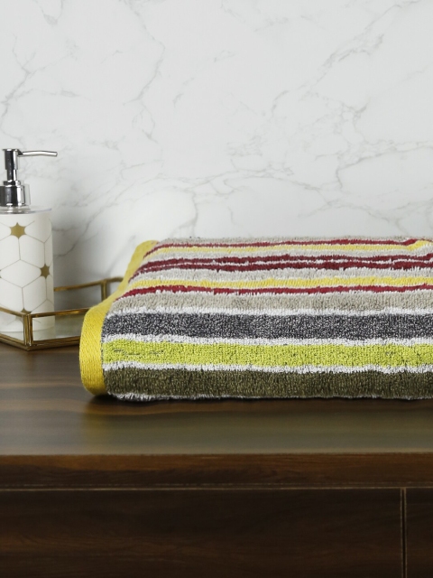 

Trident Yellow & Grey Striped 300 GSM Bath Towel