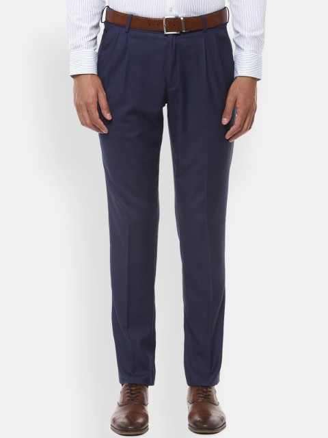 

Louis Philippe Men Navy Blue Regular Fit Solid Formal Trousers