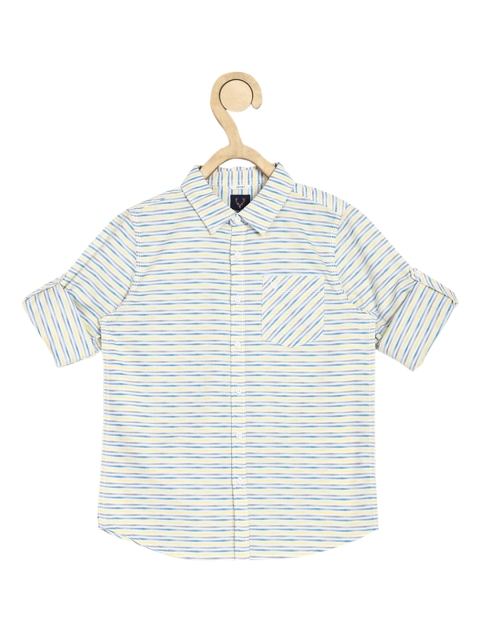 

Allen Solly Junior Boys White Slim Fit Striped Casual Shirt