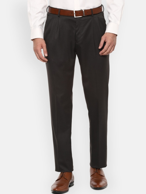 

Louis Philippe Men Brown Regular Fit Solid Formal Trousers
