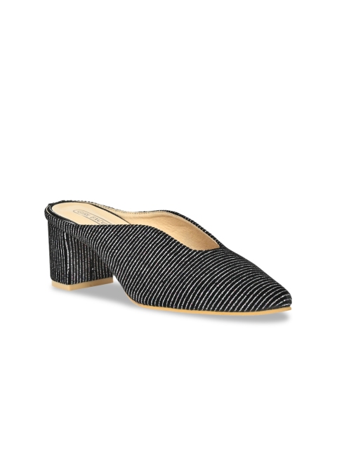 

GIRL EXCUSE Women Black Striped Mules