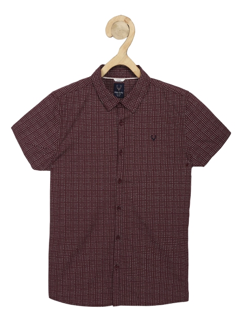 

Allen Solly Junior Boys Maroon Slim Fit Printed Casual Shirt