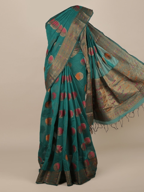 

Pothys Green Woven Design Jute Silk Saree