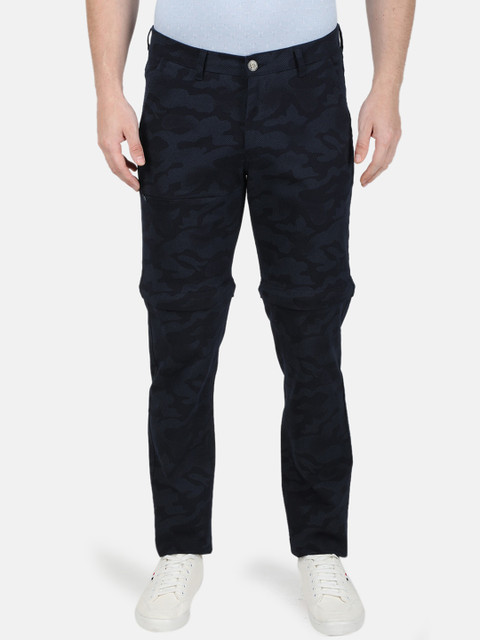

Monte Carlo Men Navy Blue Regular Fit Printed Regular Trousers
