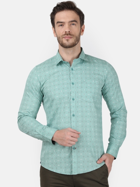 

Monte Carlo Men Green Slim Fit Printed Casual Shirt