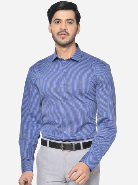 

JADE BLUE Men Blue Regular Fit Striped Cotton Formal Shirt