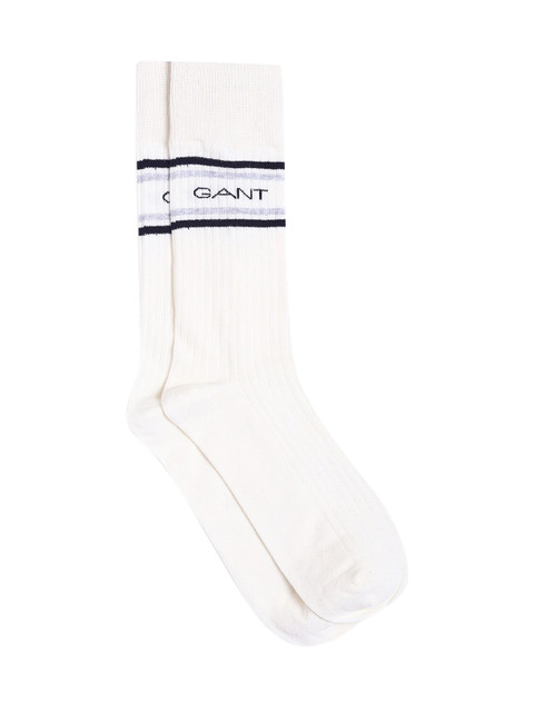 

GANT Men White & Black Patterned Above-Ankle Length Socks