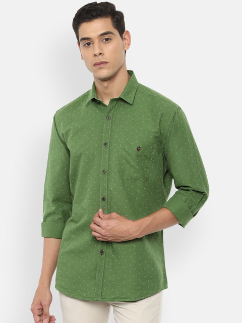 

Louis Philippe Sport Men Green Slim Fit Printed Casual Shirt