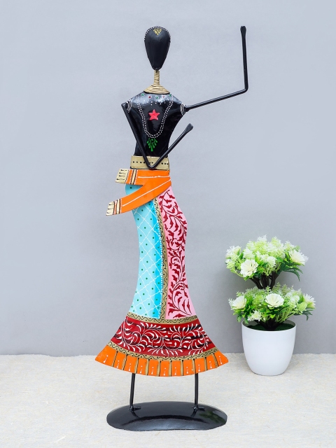 

Golden Peacock Black & Blue Handcrafted Dancing Lady Showpiece