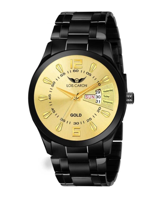 

LOIS CARON Men Gold-Toned Analogue Watch MLC-8448