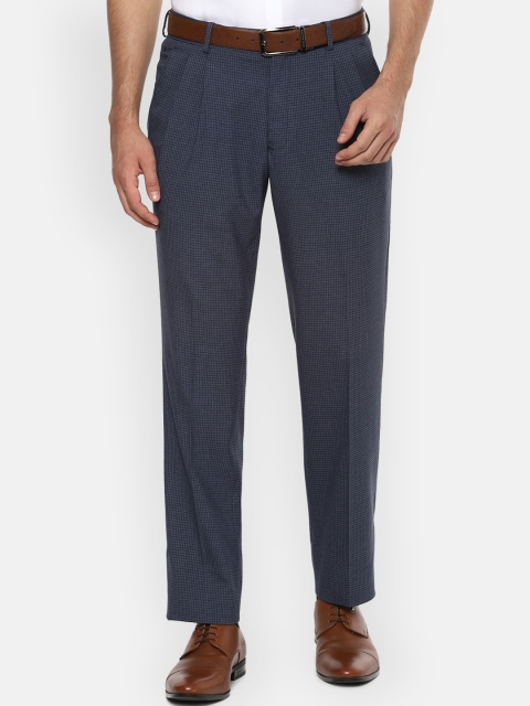 

Louis Philippe Men Navy Blue Regular Fit Solid Formal Trousers