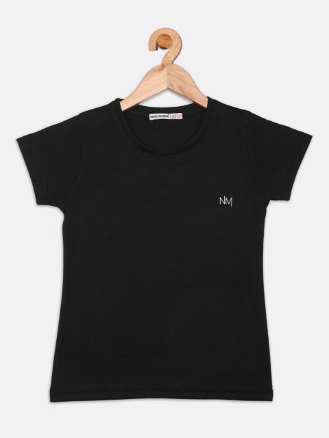 

Nins Moda Black Solid Regular Top