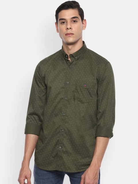 

Louis Philippe Sport Men Olive Green Slim Fit Printed Casual Shirt