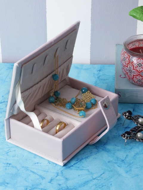 

A Vintage Affair- Home Decor Pink & White Sweet Love Printed Jewellery Box