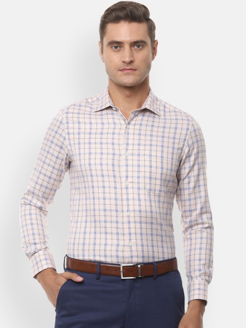 

Louis Philippe Men Beige Regular Fit Checked Casual Shirt