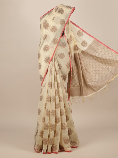 

Pothys Cream-Coloured Woven Design Jute Silk Saree