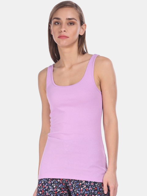 

GAP Purple Scoop Neck Rib Knit Tank Top