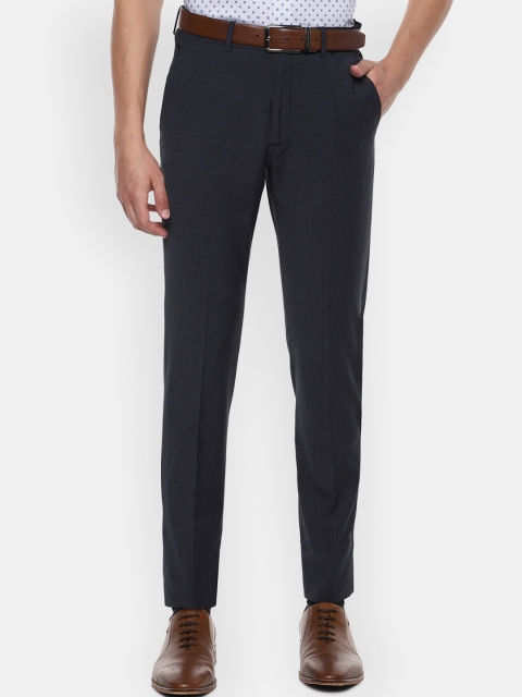 

Louis Philippe Men Navy Blue Slim Fit Solid Formal Trousers